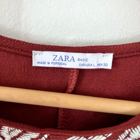 Zara Bloggers Favorite Burnt Brick Red Paisley Print Boxy Tunic Dress - Picture 10 of 12